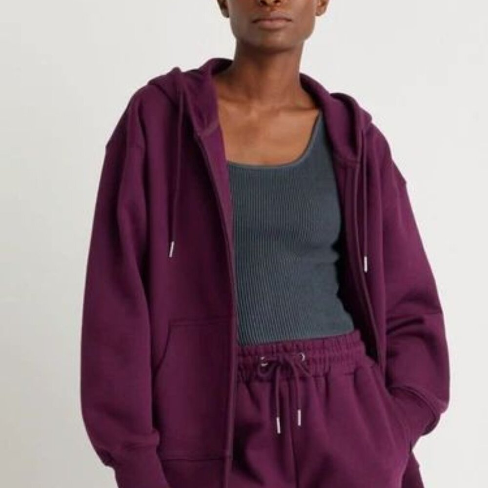 ORGANIC COTTON!!  Quince  Boyfriend  Heavyweight  Full- Zip Hoodie Sweatshirt